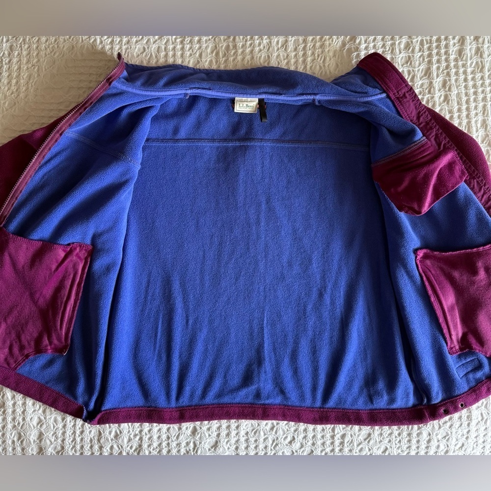 L.L.Bean Vintage Jacket Polartec Full Zip Magenta/Blue Women’s M Gorpcore Winter - Picture 16 of 16
